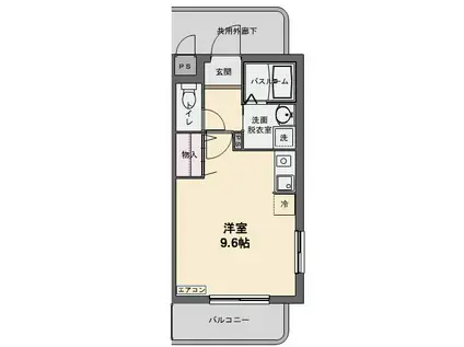 フロレスタ(ワンルーム/1階)の間取り写真