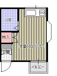 大成荘(ワンルーム/2階)の間取り写真