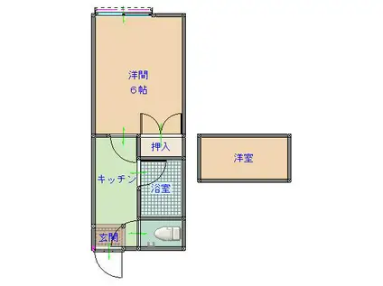 アーバンライフ大宮(1K/2階)の間取り写真