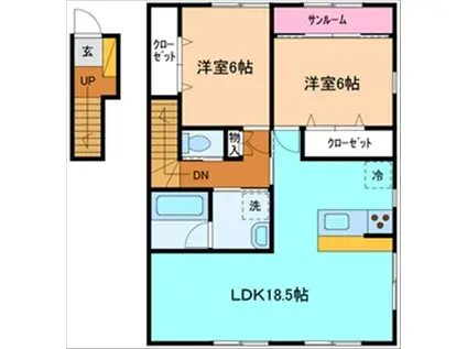 LUCE(2LDK/2階)の間取り写真