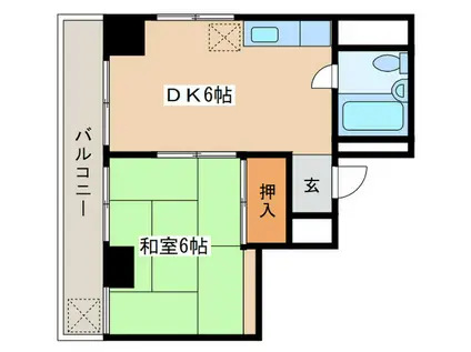 野村マンション(1DK/1階)の間取り写真