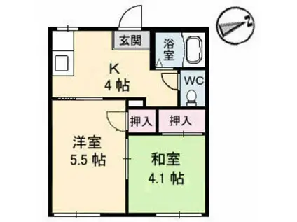 藤村アパート(2K/2階)の間取り写真