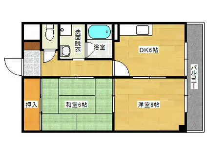 田室ビル3(2DK/3階)の間取り写真