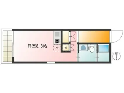 クロスアイヴィII(ワンルーム/1階)の間取り写真