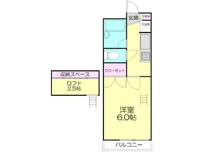 第1スカイハイツ戸田(1K/1階)の間取り写真