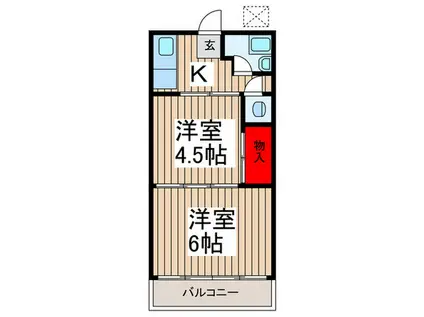 田中マンション(2K/3階)の間取り写真