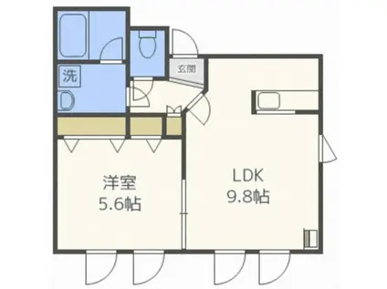 ブランシェ西14(1LDK/2階)の間取り写真