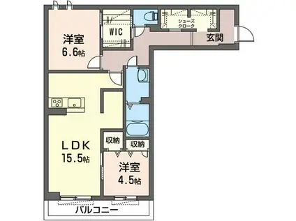 エテルナート(2LDK/2階)の間取り写真