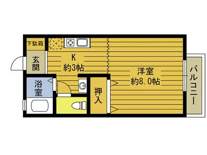 プリシェールツカハラII(1K/1階)の間取り写真