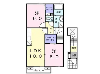 ステージ芦田川B・C(2LDK/2階)の間取り写真