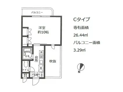 パレ・ドール東所沢(ワンルーム/1階)の間取り写真
