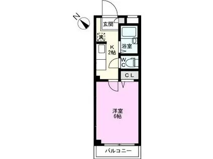 コンフォート千間台(1K/3階)の間取り写真