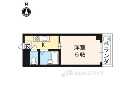 伏見上野ハイツ(1K/3階)の間取り写真