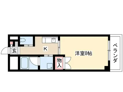 鹿乃子ビル(1K/4階)の間取り写真