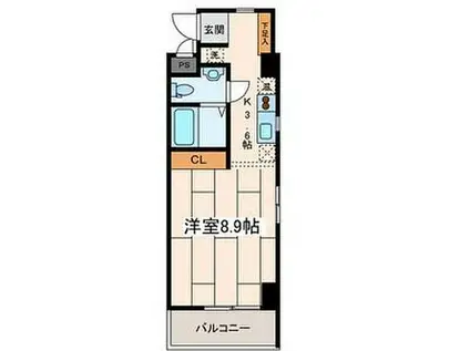 アフィーノ川崎(ワンルーム/7階)の間取り写真