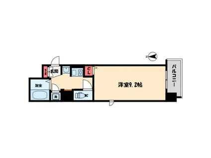 ジュネーゼ大阪城南(1K/9階)の間取り写真