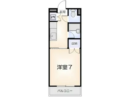百田ハイツ(1K/4階)の間取り写真