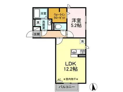 D-ROOM栄(1LDK/2階)の間取り写真