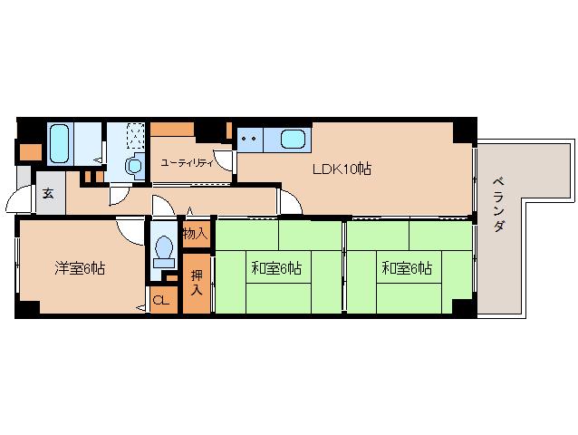 カサグランデ(3LDK/7階)の間取り写真