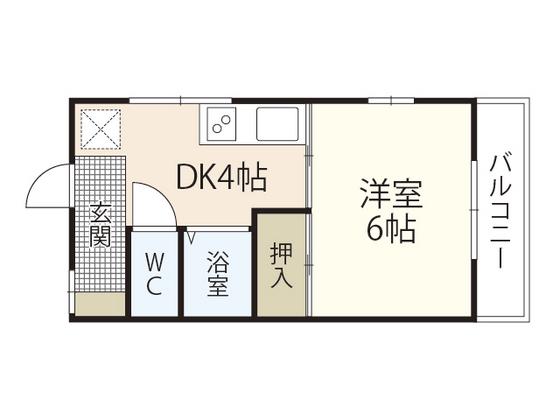 ハイツ松野(1DK/1階)の間取り写真