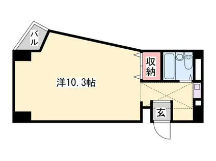 宝殿駅前ヤングパレス(ワンルーム/1階)の間取り写真
