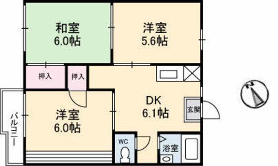 フォーブル吉村 A棟(3DK/2階)の間取り写真