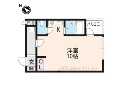 マリーブ1843(ワンルーム/1階)の間取り写真