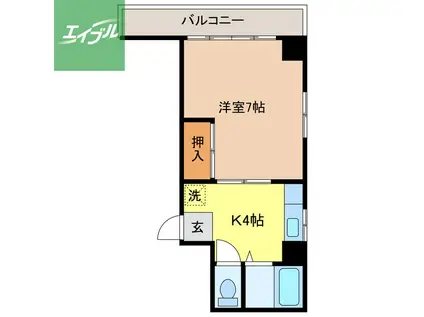 セントラルハイツ酒井(1K/5階)の間取り写真