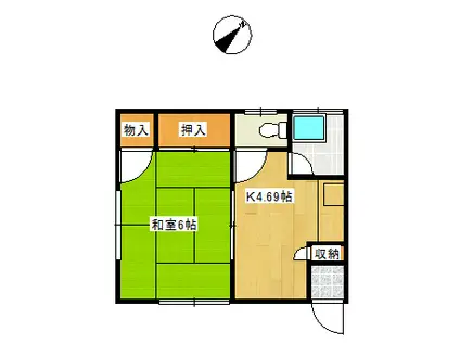 朝日荘(1K/1階)の間取り写真