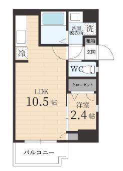 GRANDEUR住吉 弐番館(1LDK/12階)の間取り写真