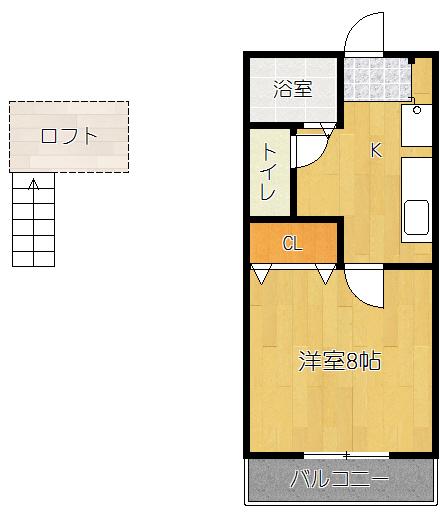 サンシャイン日本平(1K/2階)の間取り写真