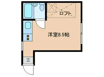 大建ハイツ(ワンルーム/2階)の間取り写真