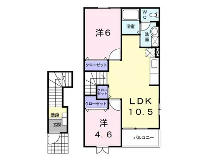 サンルミエール(2LDK/2階)の間取り写真