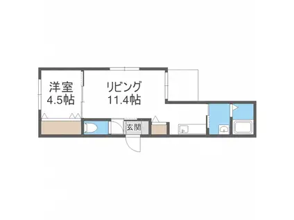 プレミール発寒(1LDK/4階)の間取り写真