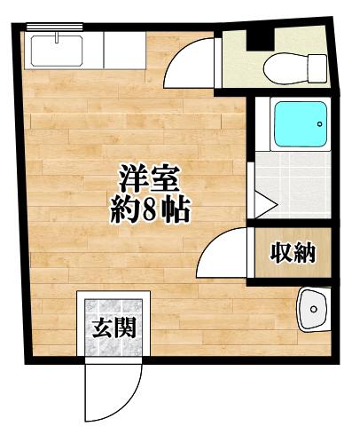 泰松ビル(ワンルーム/1階)の間取り写真