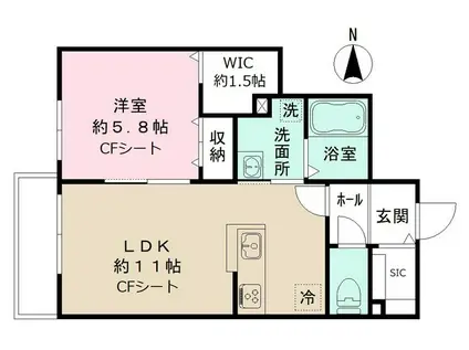 パティオ エレンシア(1LDK/1階)の間取り写真