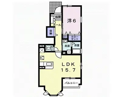 アンジェリカーレI(1LDK/1階)の間取り写真