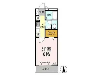 レジデンス北山(1K/1階)の間取り写真