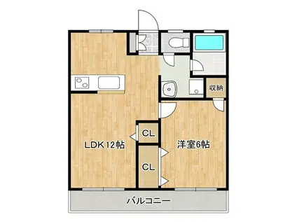 メゾンアイ(1LDK/1階)の間取り写真