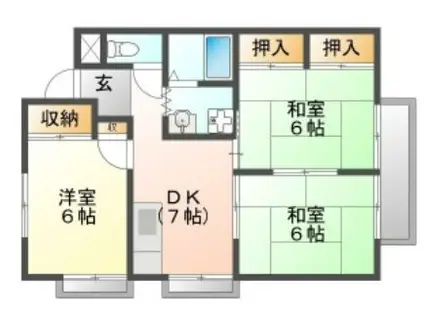 ヴィレッジ牛久保(3DK/2階)の間取り写真