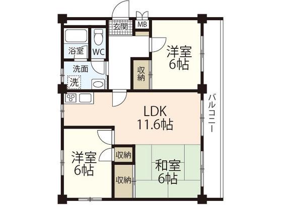 F・Fハイム(3LDK/2階)の間取り写真
