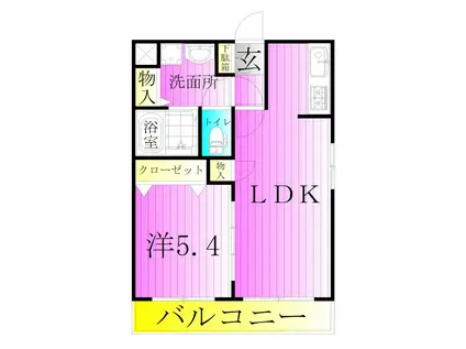 アーバンパーク六町(1LDK/2階)の間取り写真