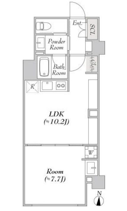 ルミーク北千住(1LDK/1階)の間取り写真
