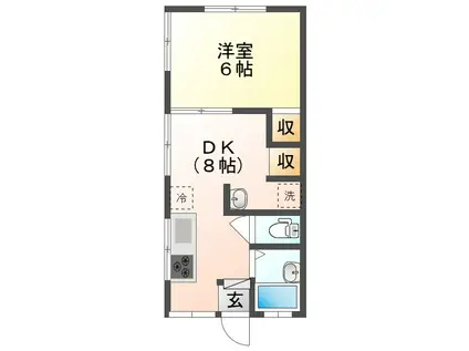 カーサコンフォート大手(1DK/2階)の間取り写真