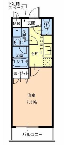 フジパレスソレイユクーシャン(1K/1階)の間取り写真