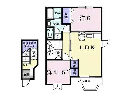 アンシャンテI(2LDK/2階)の間取り写真