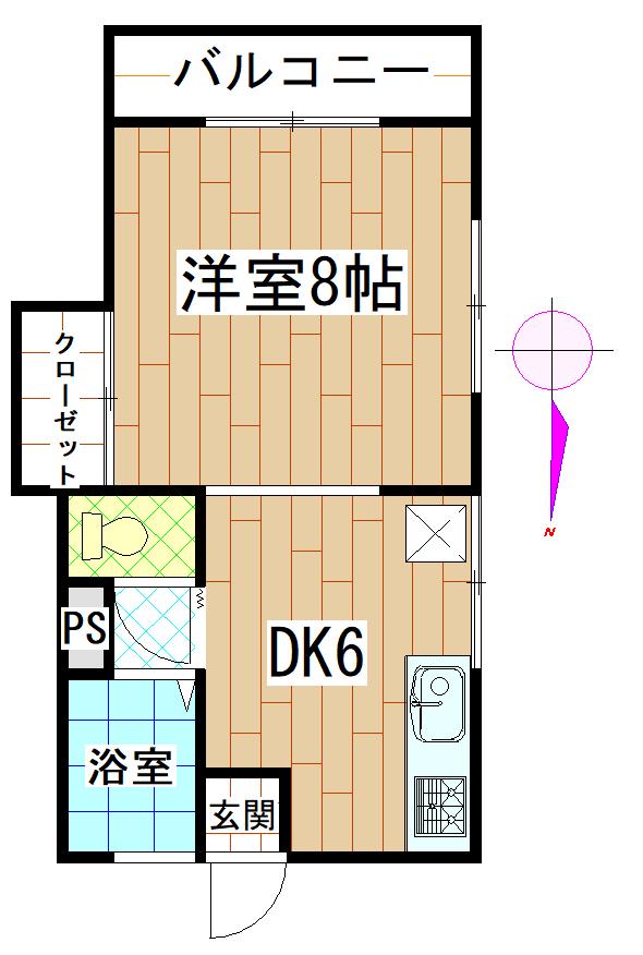 シンセリティYASOKICHI 1ST(1DK/3階)の間取り写真