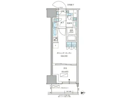 パークアクシス品川天王洲アイル(1DK/6階)の間取り写真