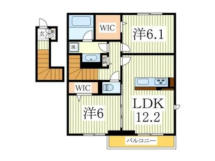 ソラーナ フェリス(2LDK/2階)の間取り写真