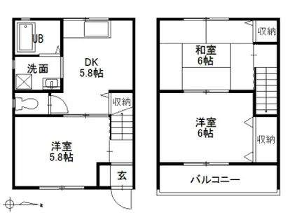 メゾンソレイユ(3DK/1階)の間取り写真
